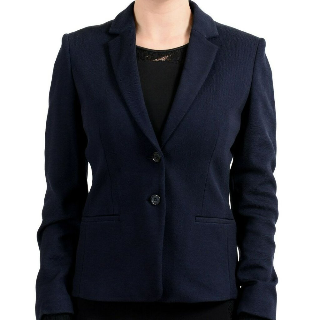 Hugo Boss "Admina" Navy Women's Two Button Blazer Us 4 It 40